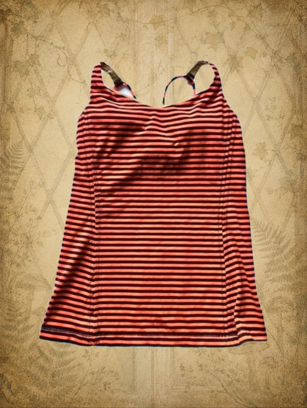 🍄50% Lululemon Tank Top Orange Navy Blue sz S